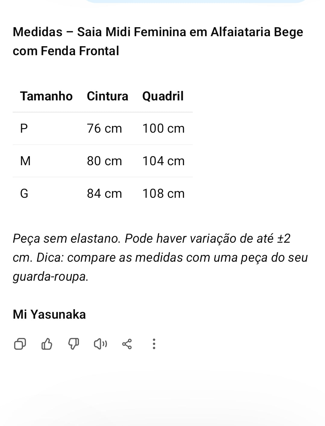 Saia em Alfaiataria com Fenda Frontal