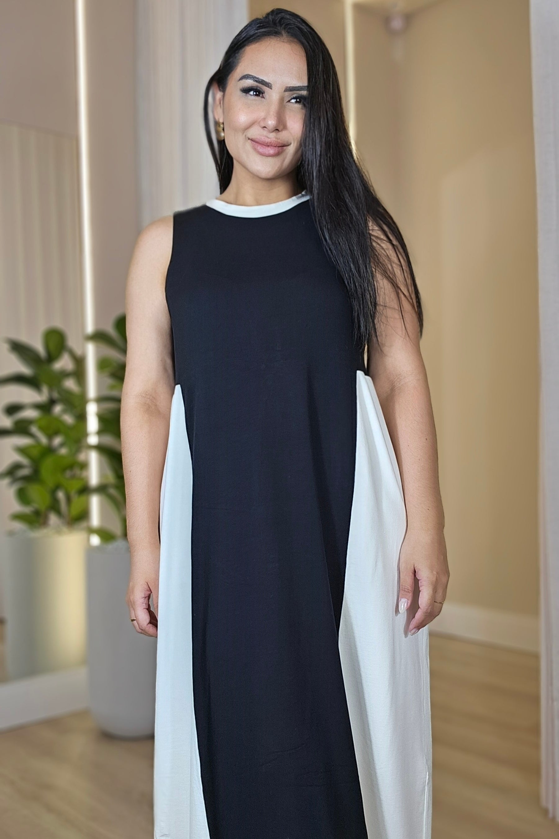 Vestido midi Olinda em algodão Premium