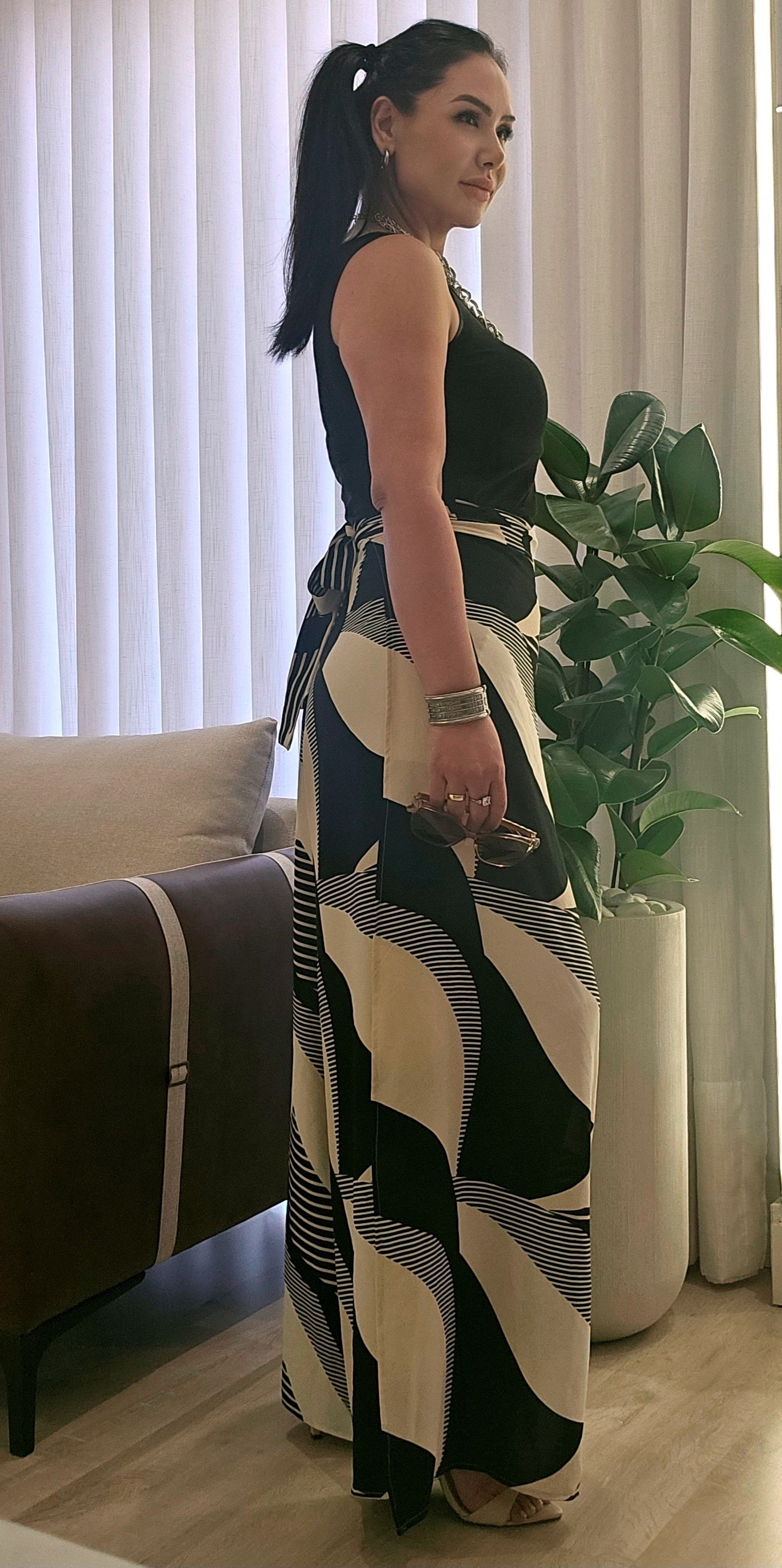 Calça de Transpassar Estampada