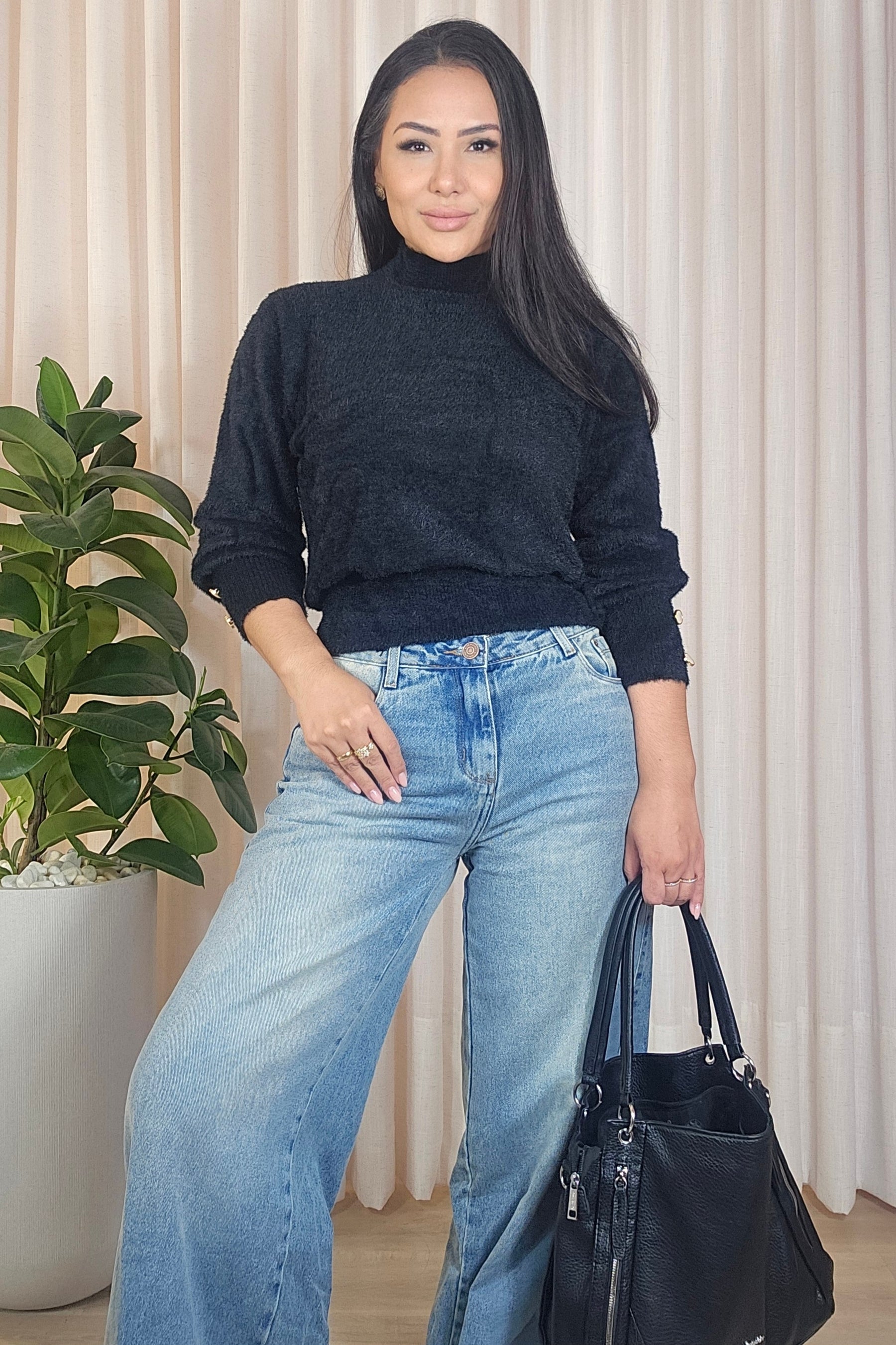 Blusa Helena em Tricot Peluciado premium - em cores