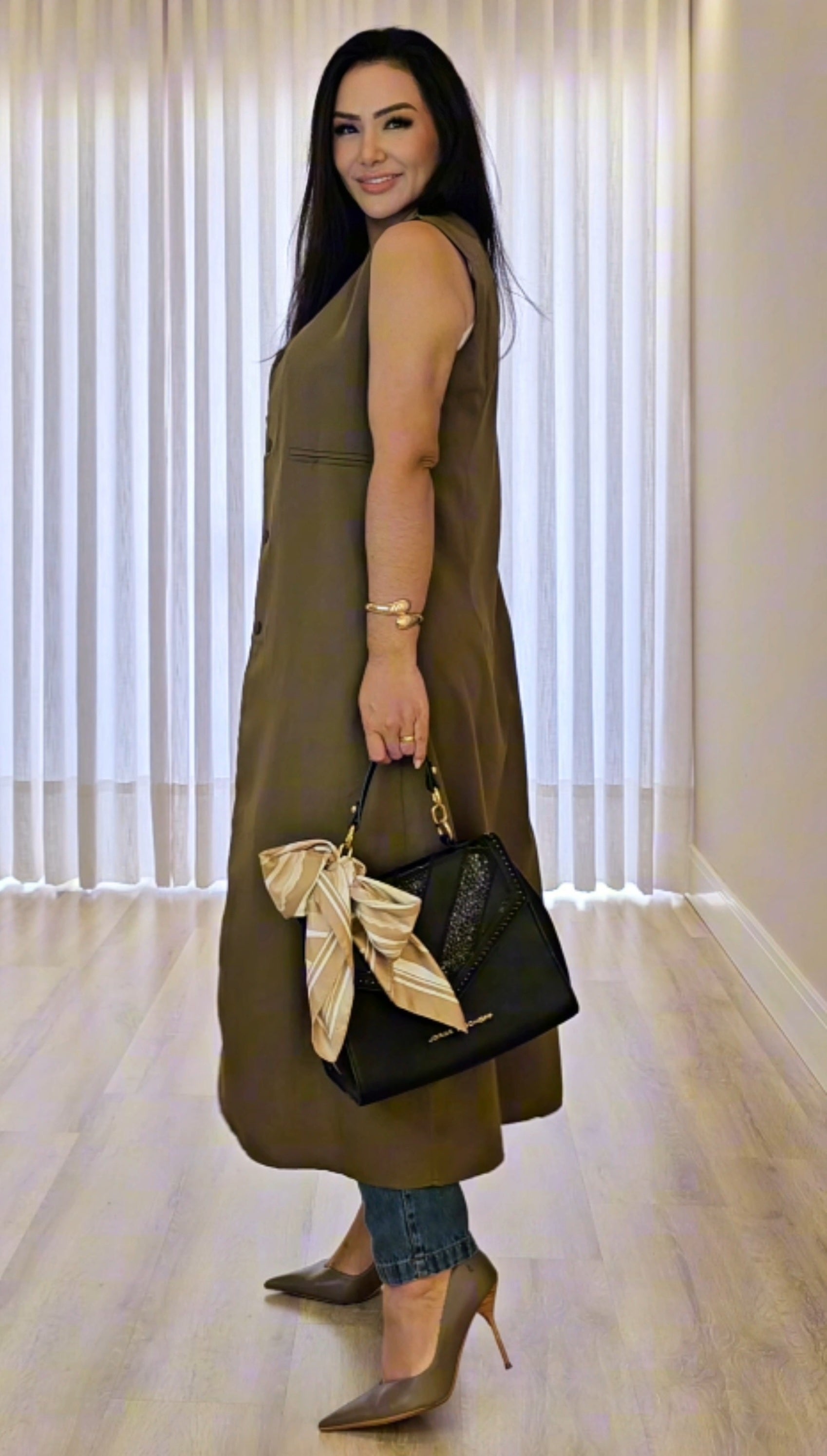 Colete Longo Alfaiataria Feminino em cores