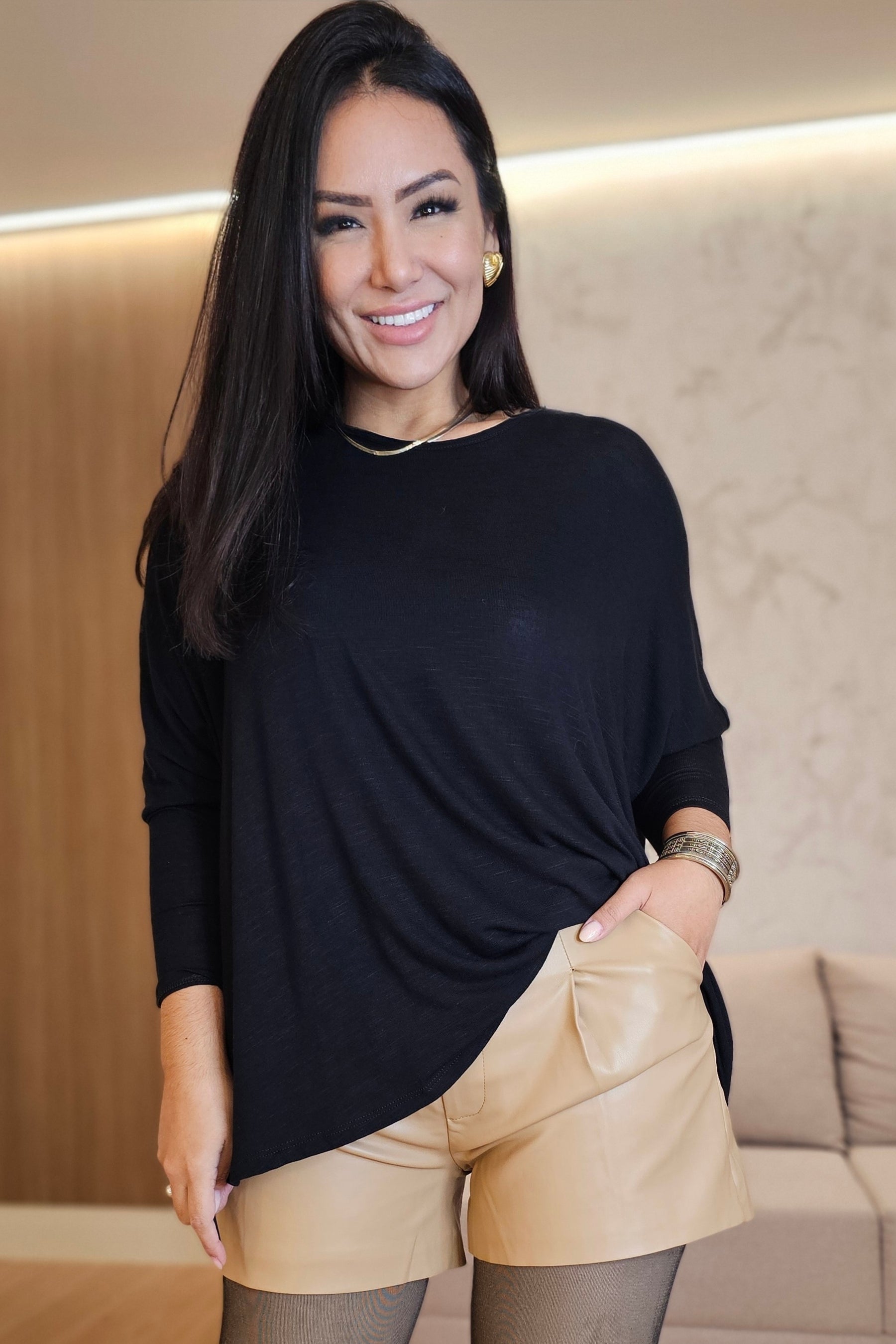 Blusa ampla Flávia - em cores
