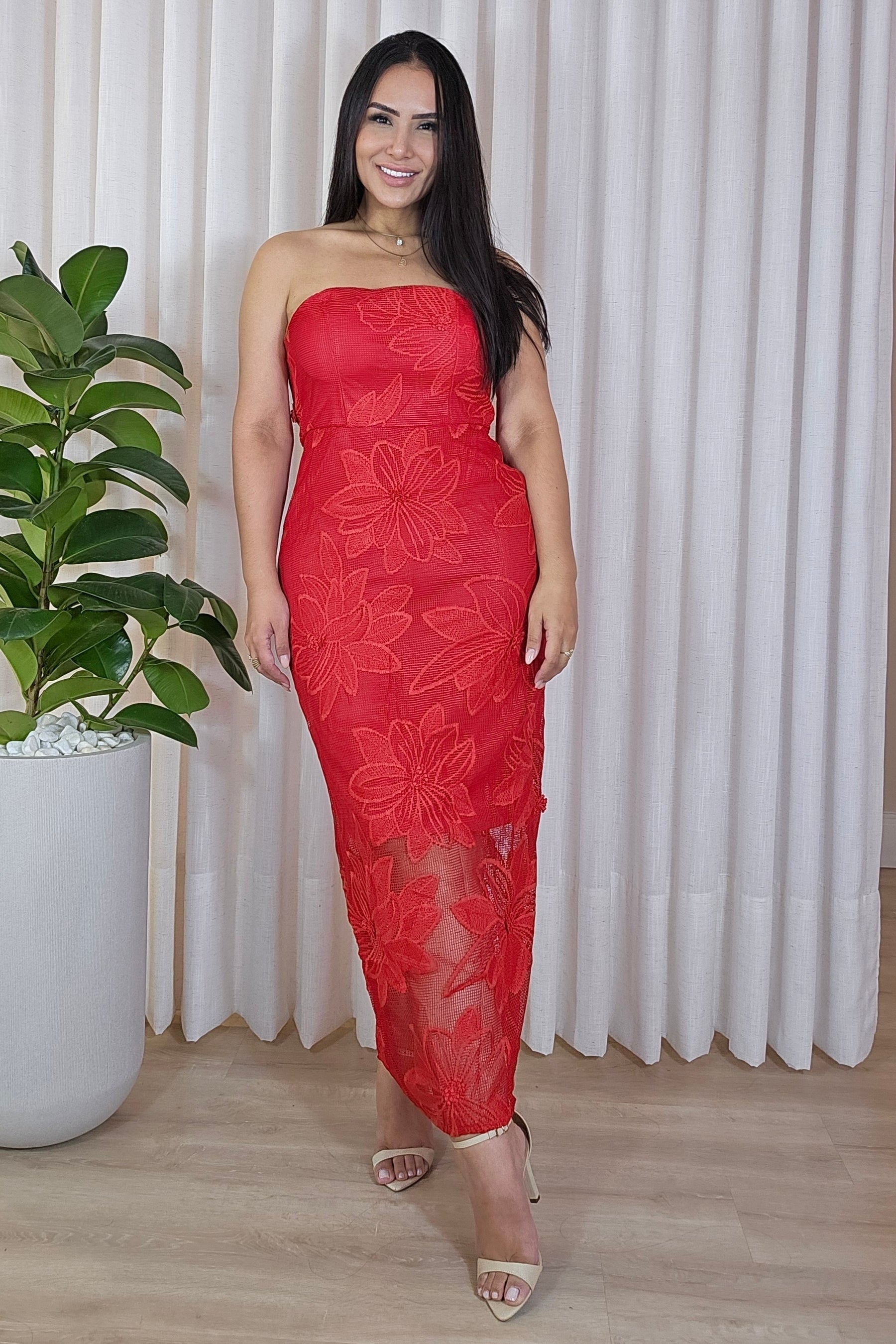Vestido Hana em tecido trabalhado