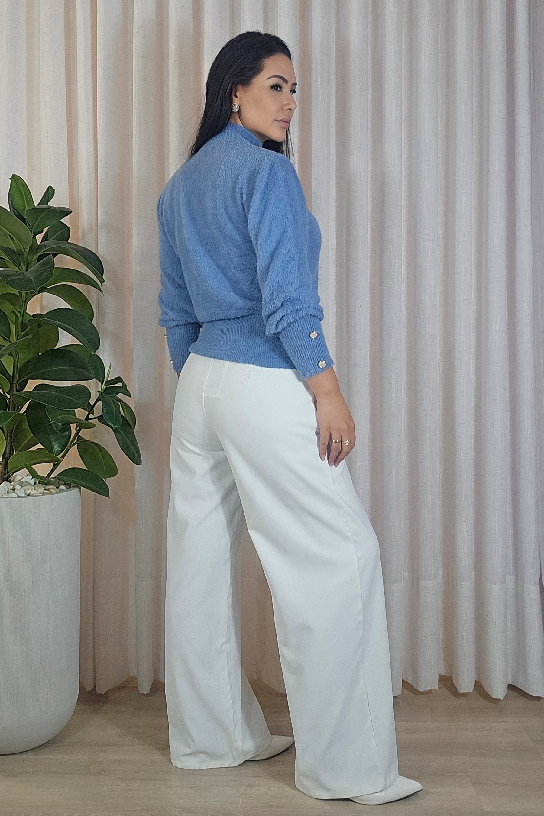 Blusa Helena em Tricot Peluciado premium - em cores