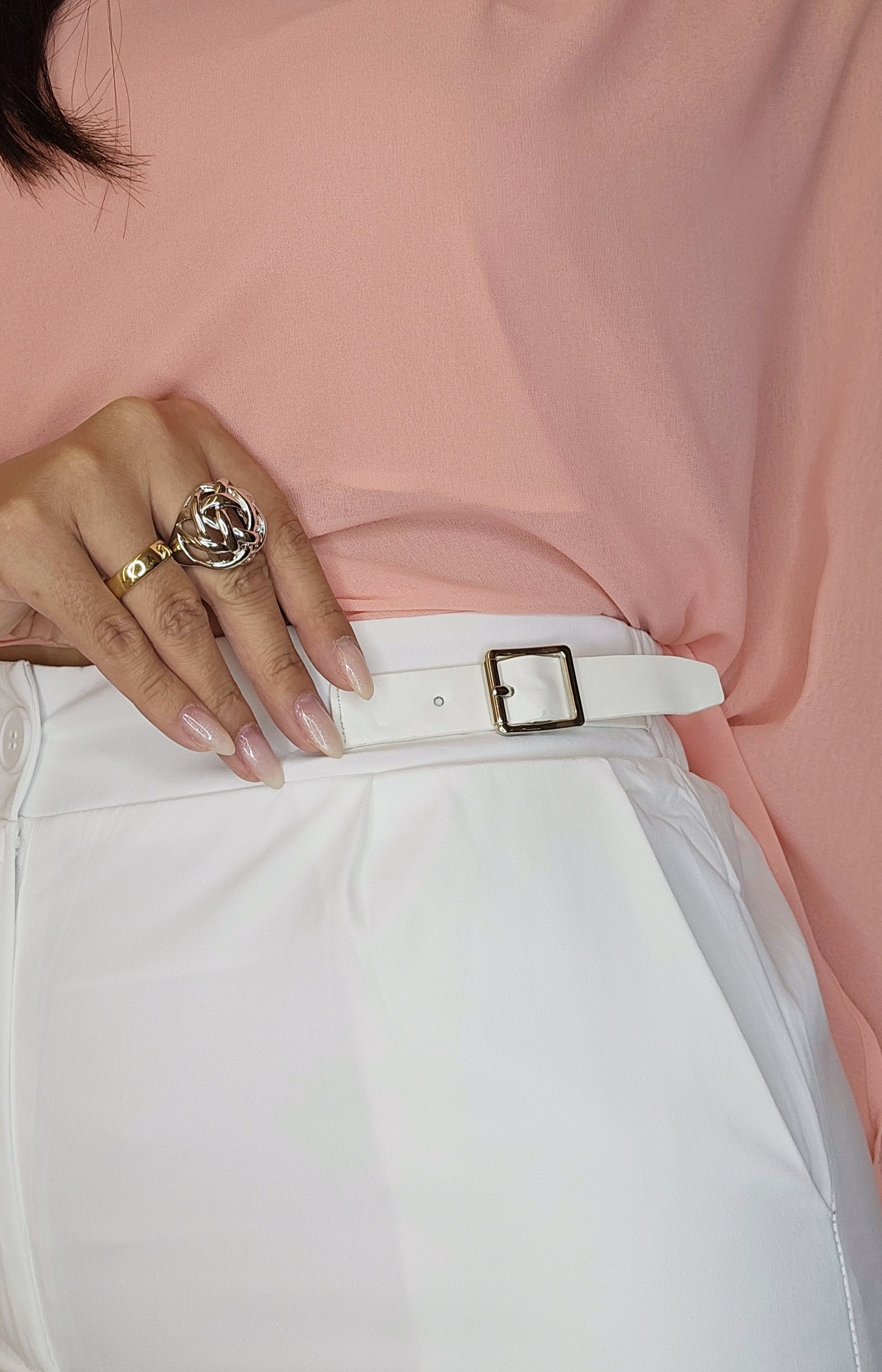 Calça de Alfaiataria Feminina Branca forrada