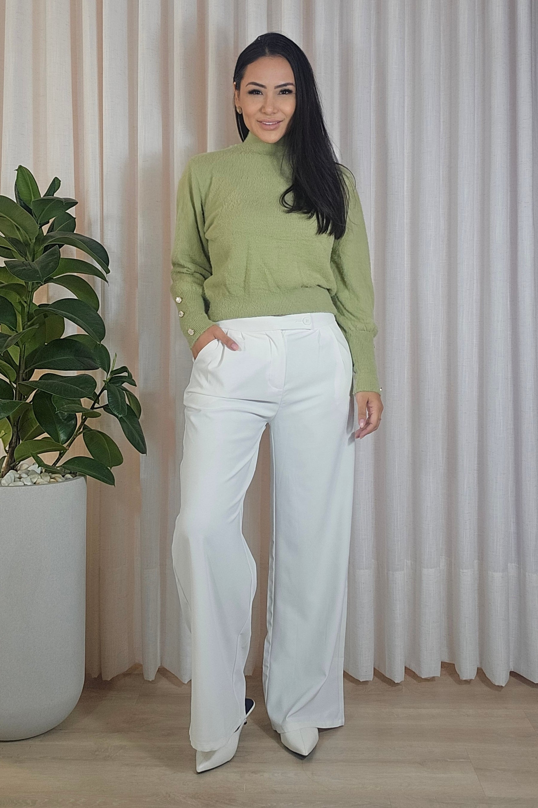 Blusa Helena em Tricot Peluciado premium - em cores