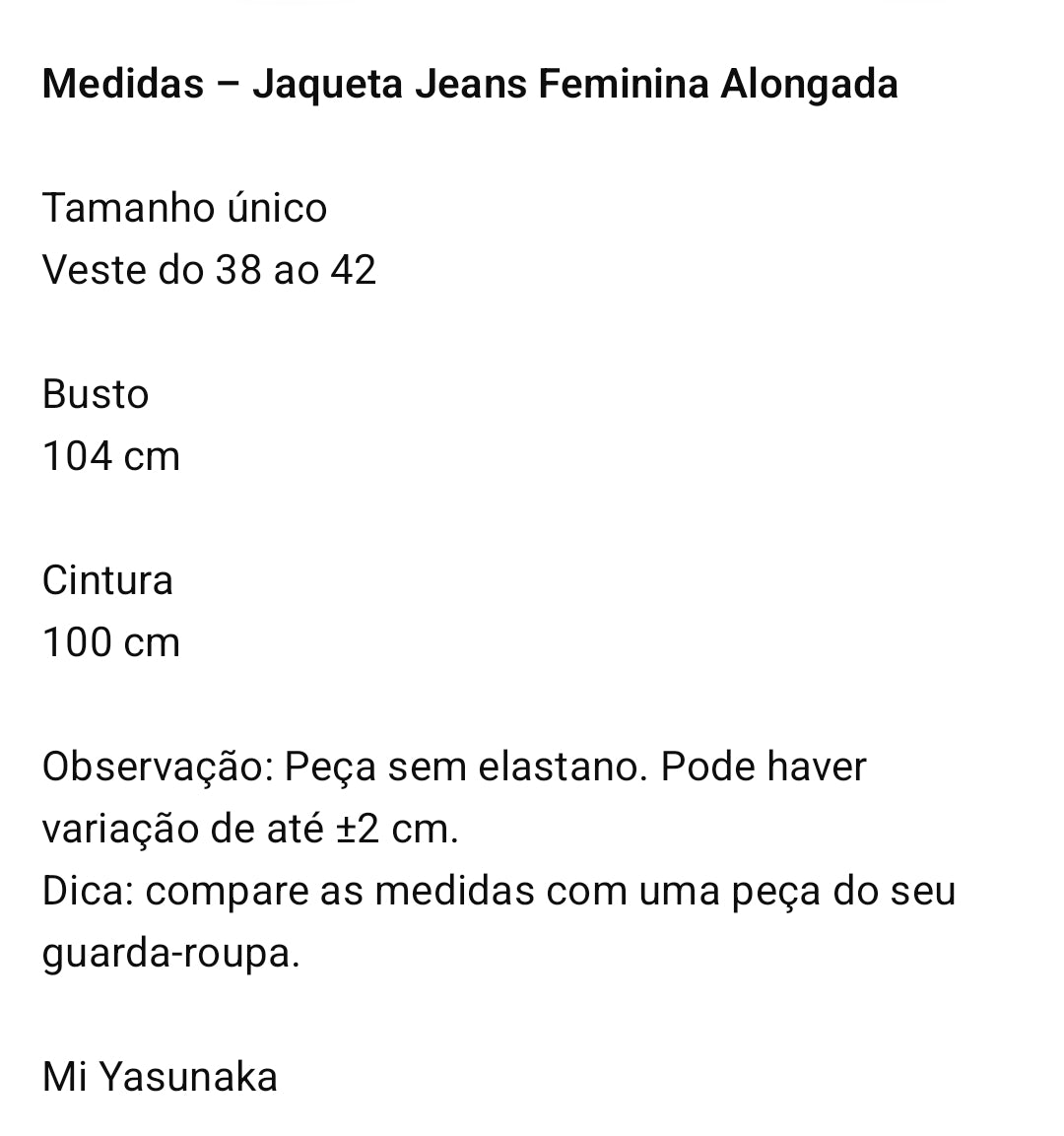 Jaqueta Jeans Giovanna - 100% algodão