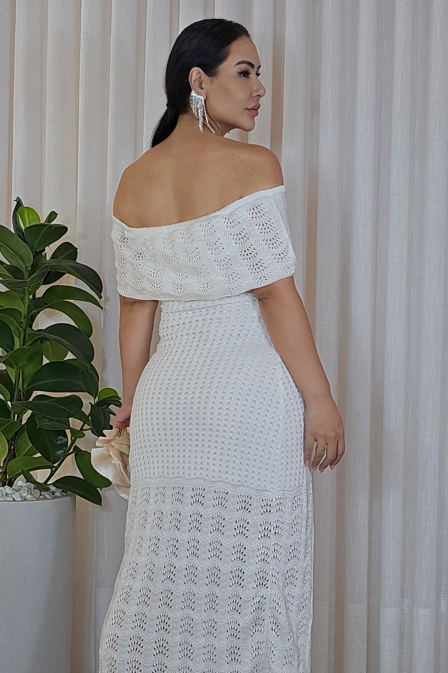 Vestido Melissa em Tricô Premium Off-White