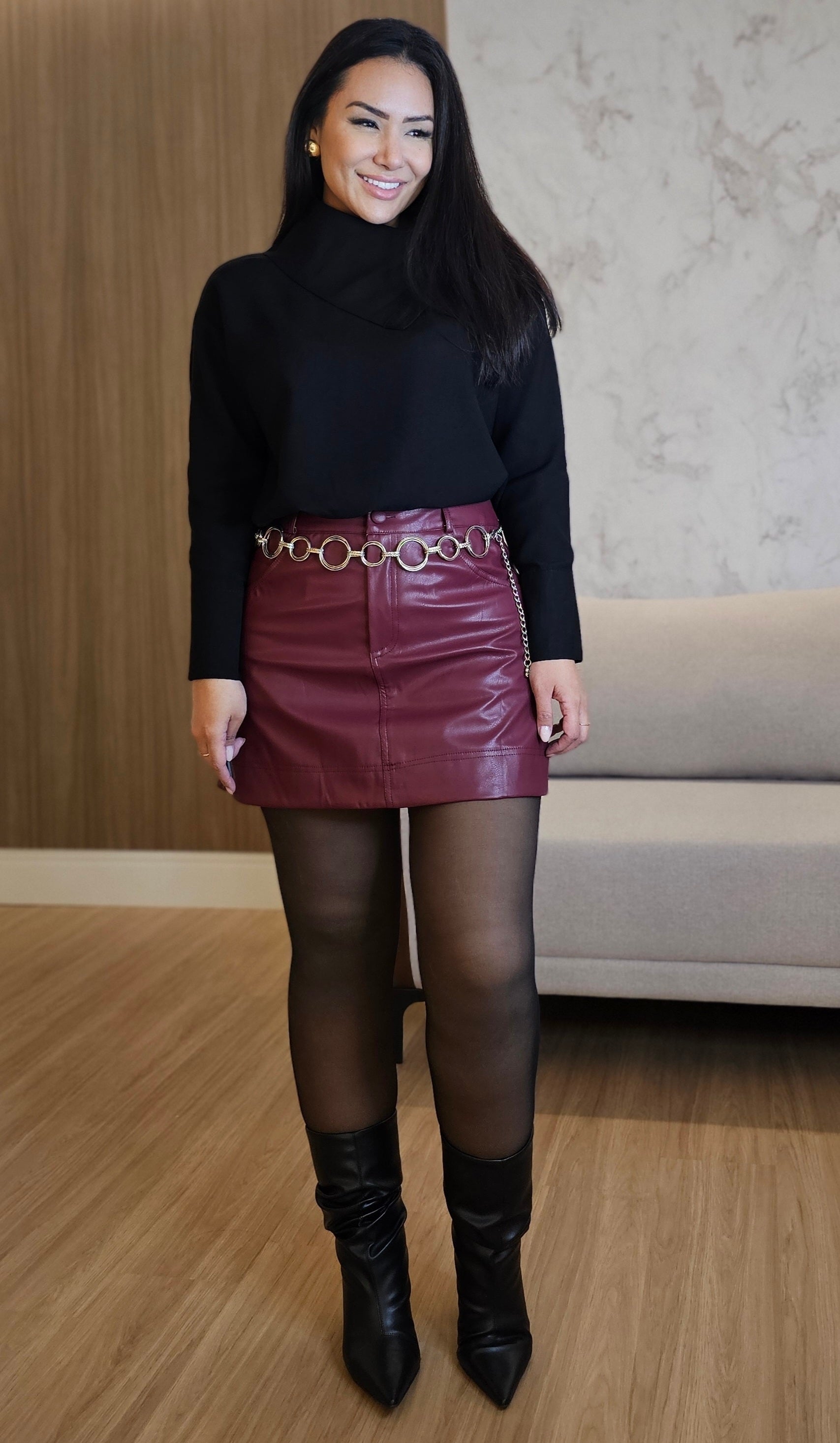 Camisa estruturada Feminina preta