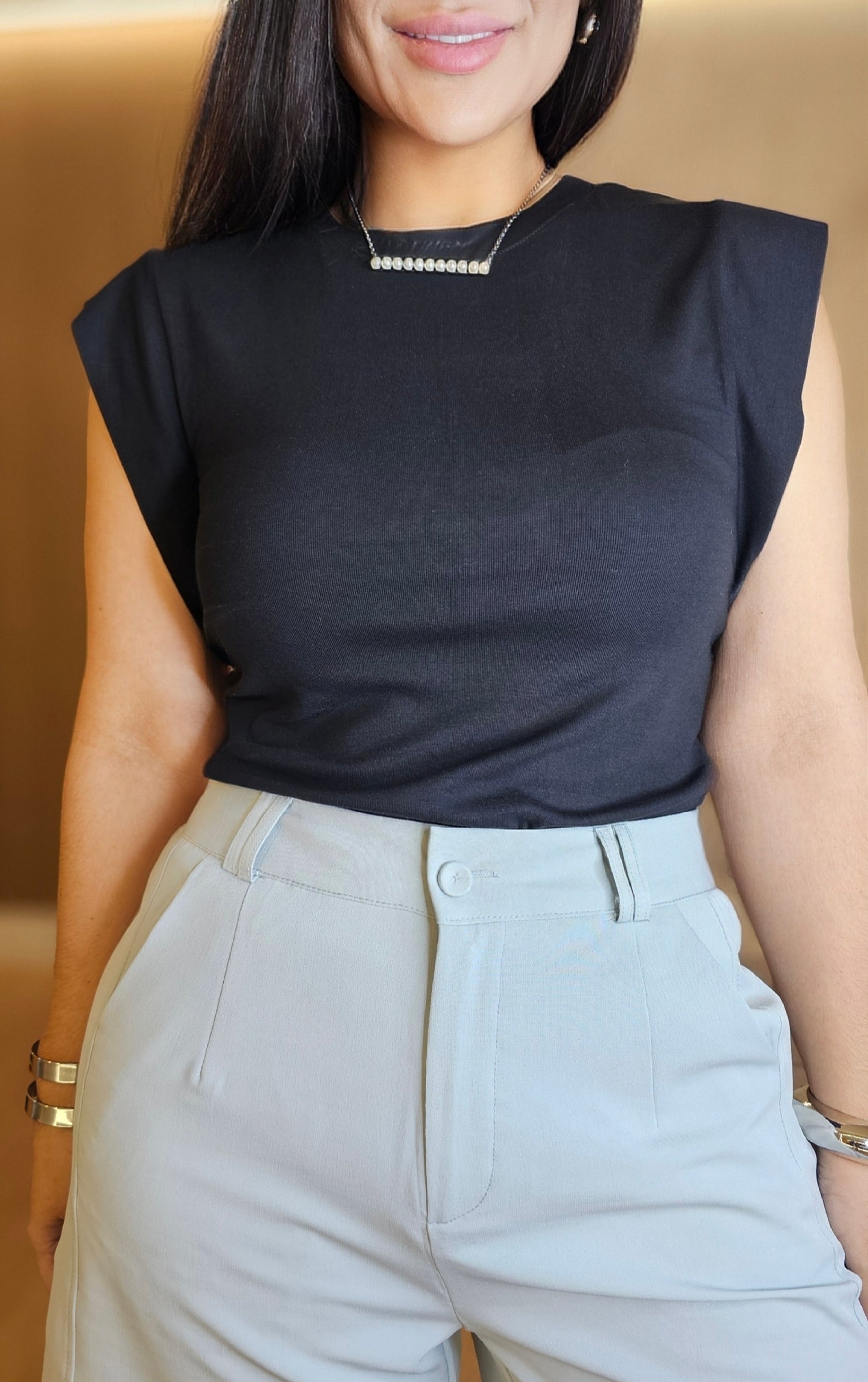 Short Feminino de Alfaiataria Premium azul claro