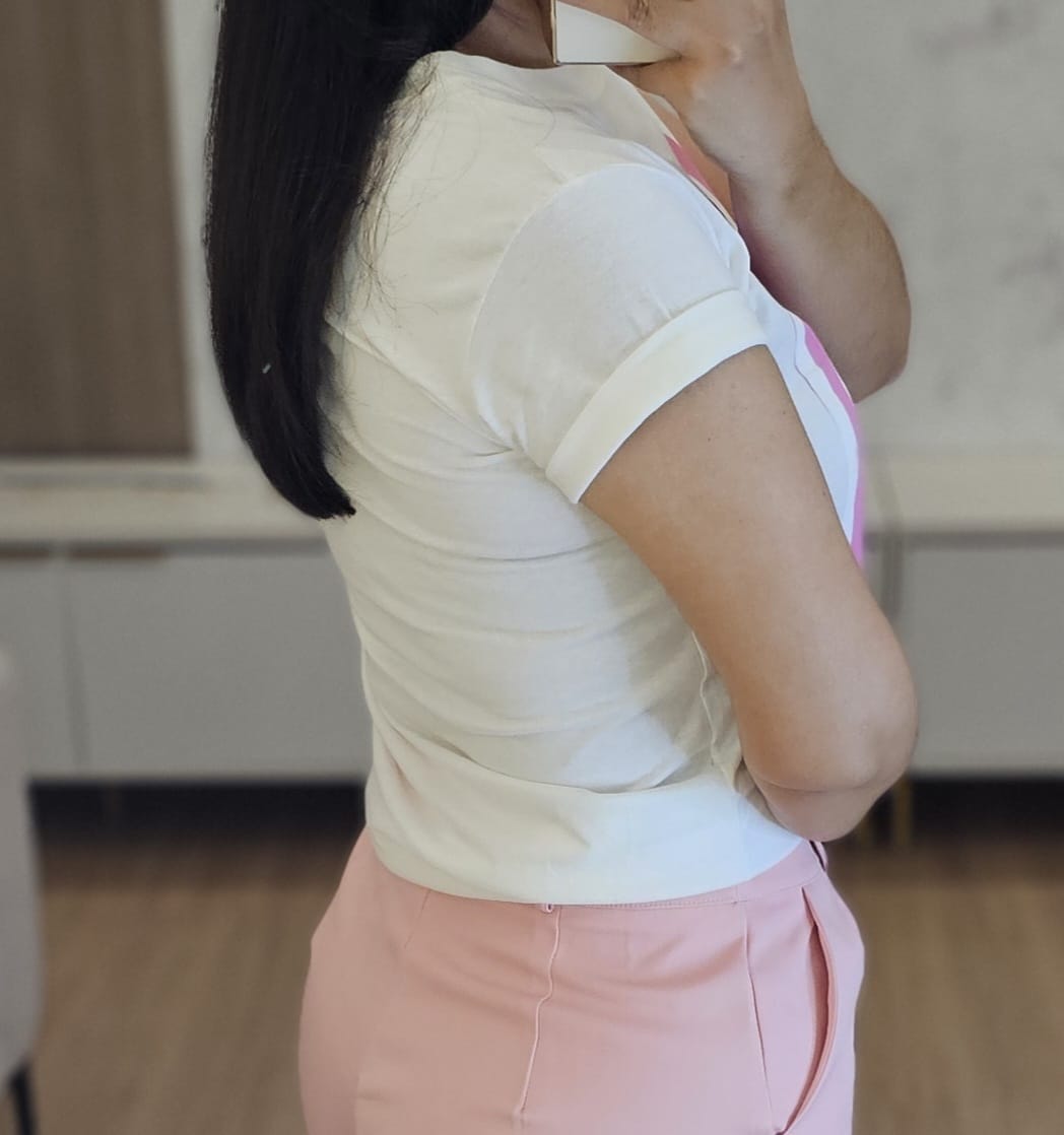 T-shirt feminina SEA AIR SUN Estampada em algodão