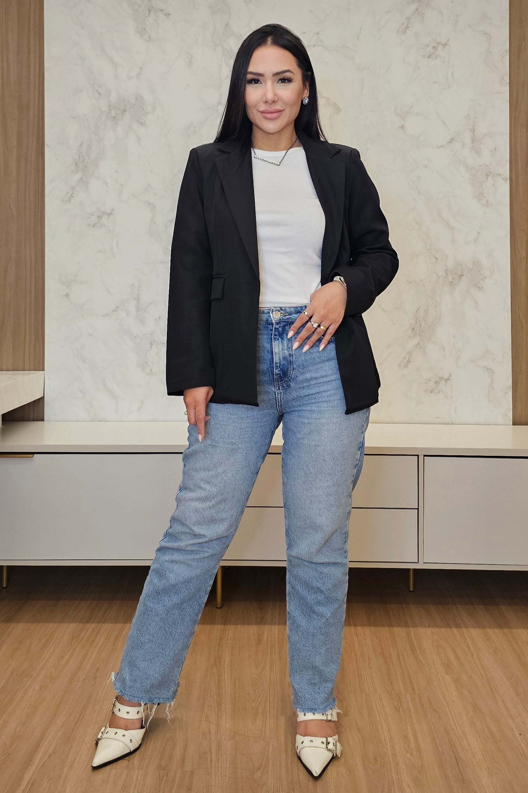Blazer Feminino Alfaiataria Premium Estruturado em cires