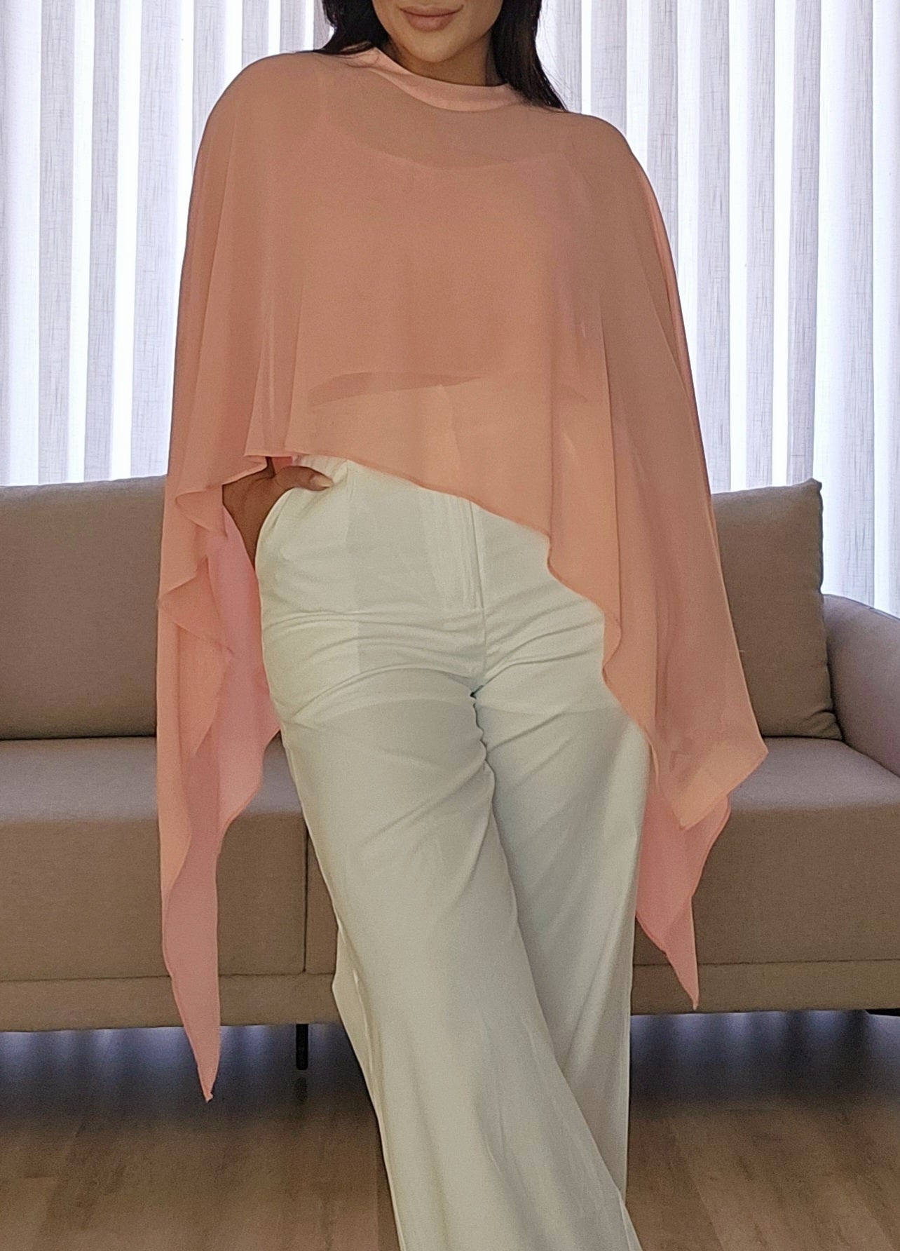 Blusa Capa Feminina Rosa Blush