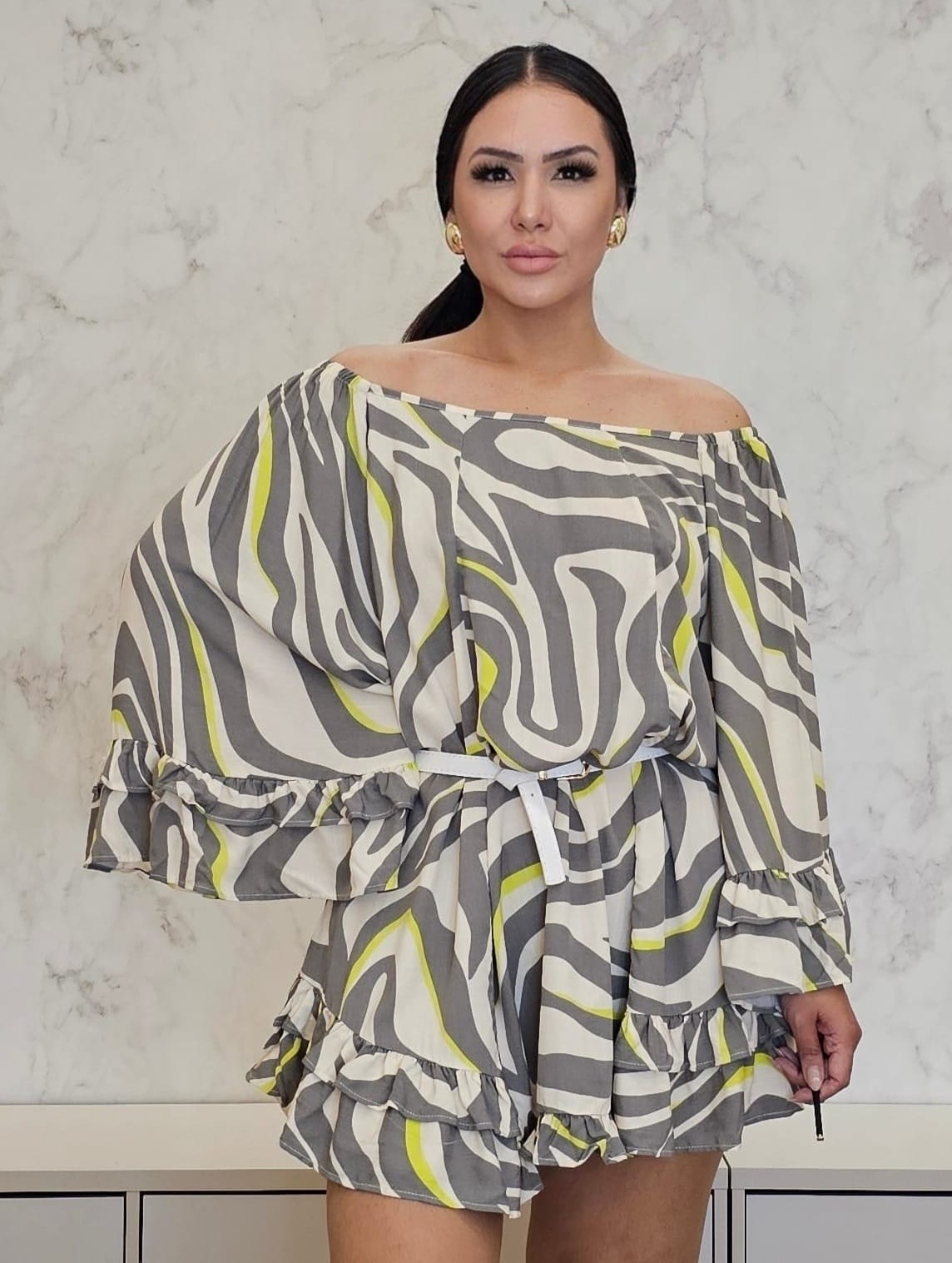 Vestido/Bata Amplo e fluido com estampa exclusiva