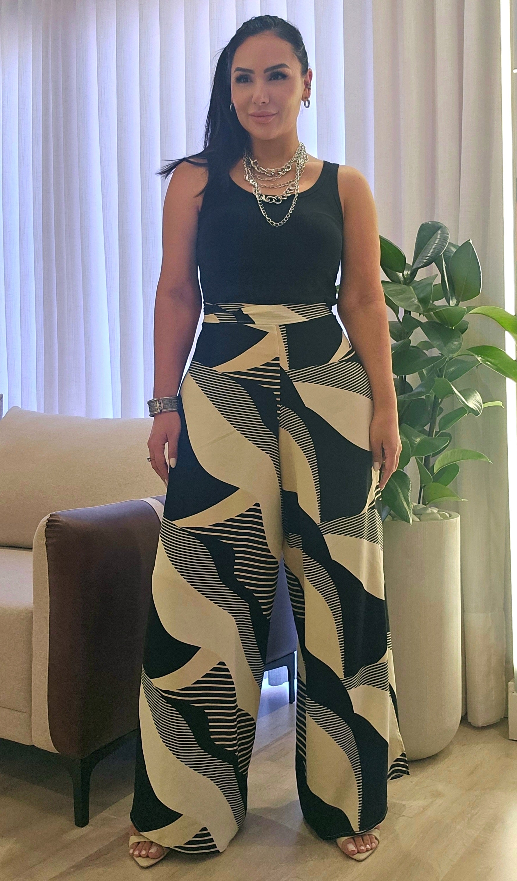 Calça de Transpassar Estampada