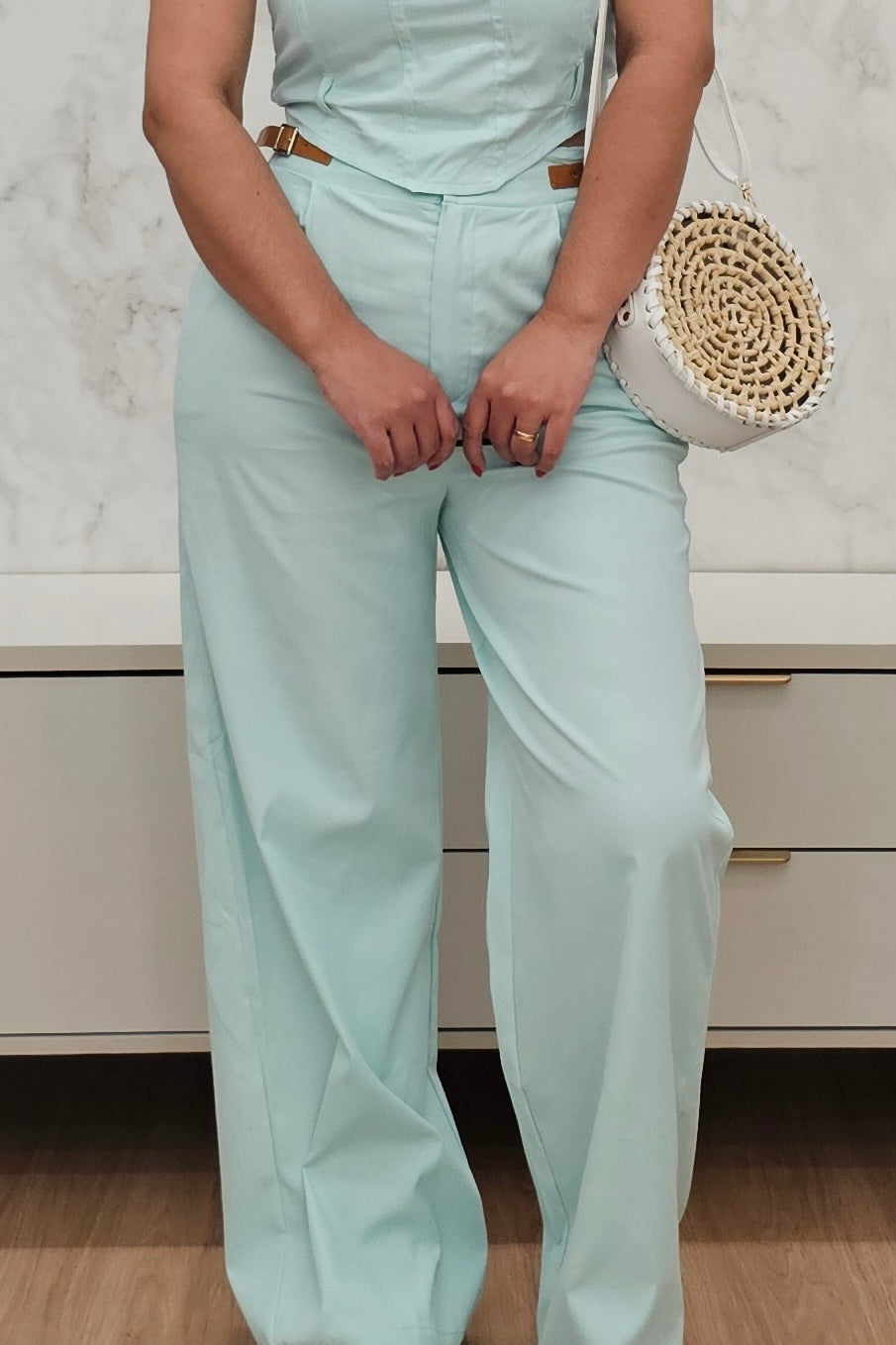 Calça Reta Feminina de Alfaiataria