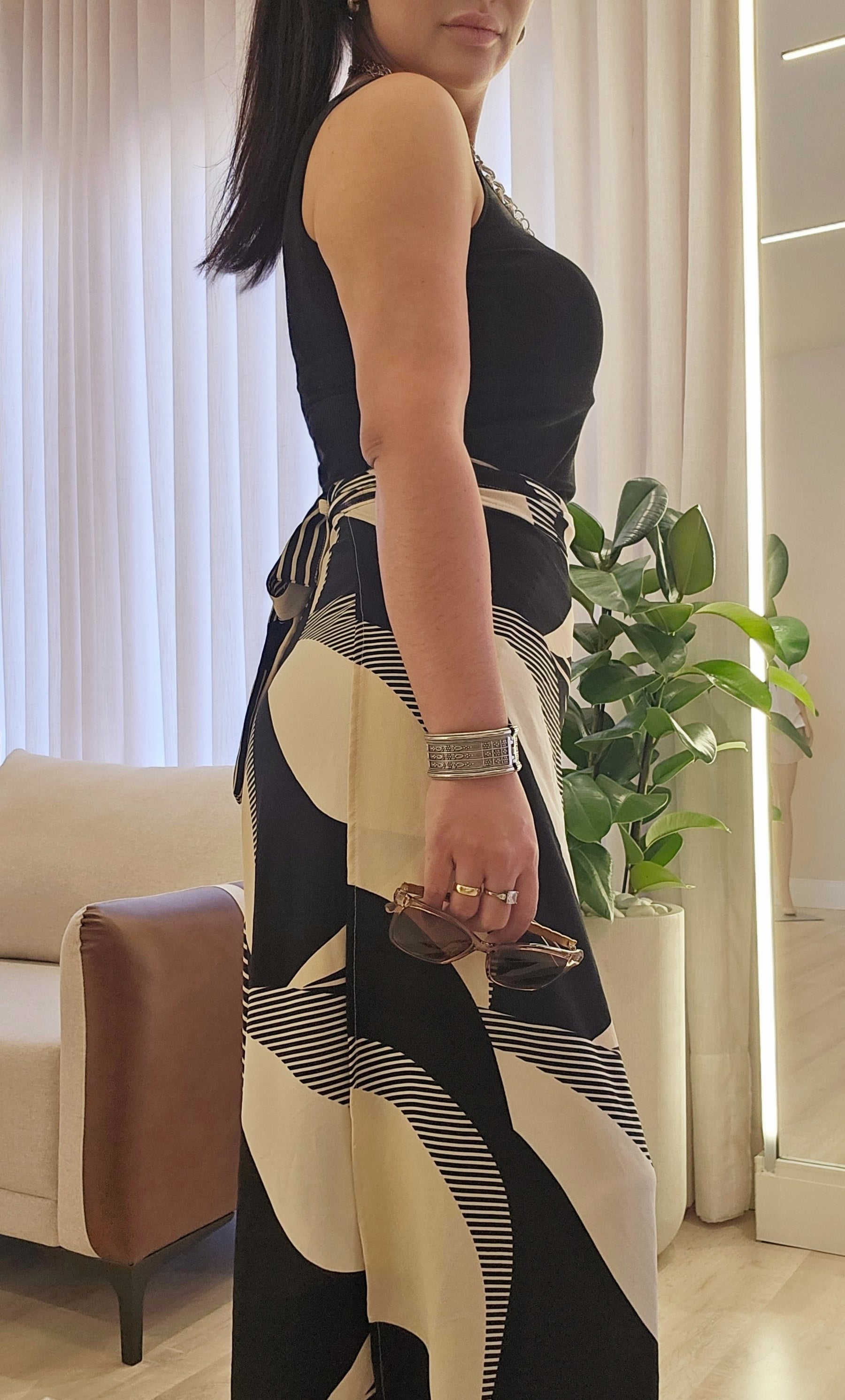 Calça de Transpassar Estampada