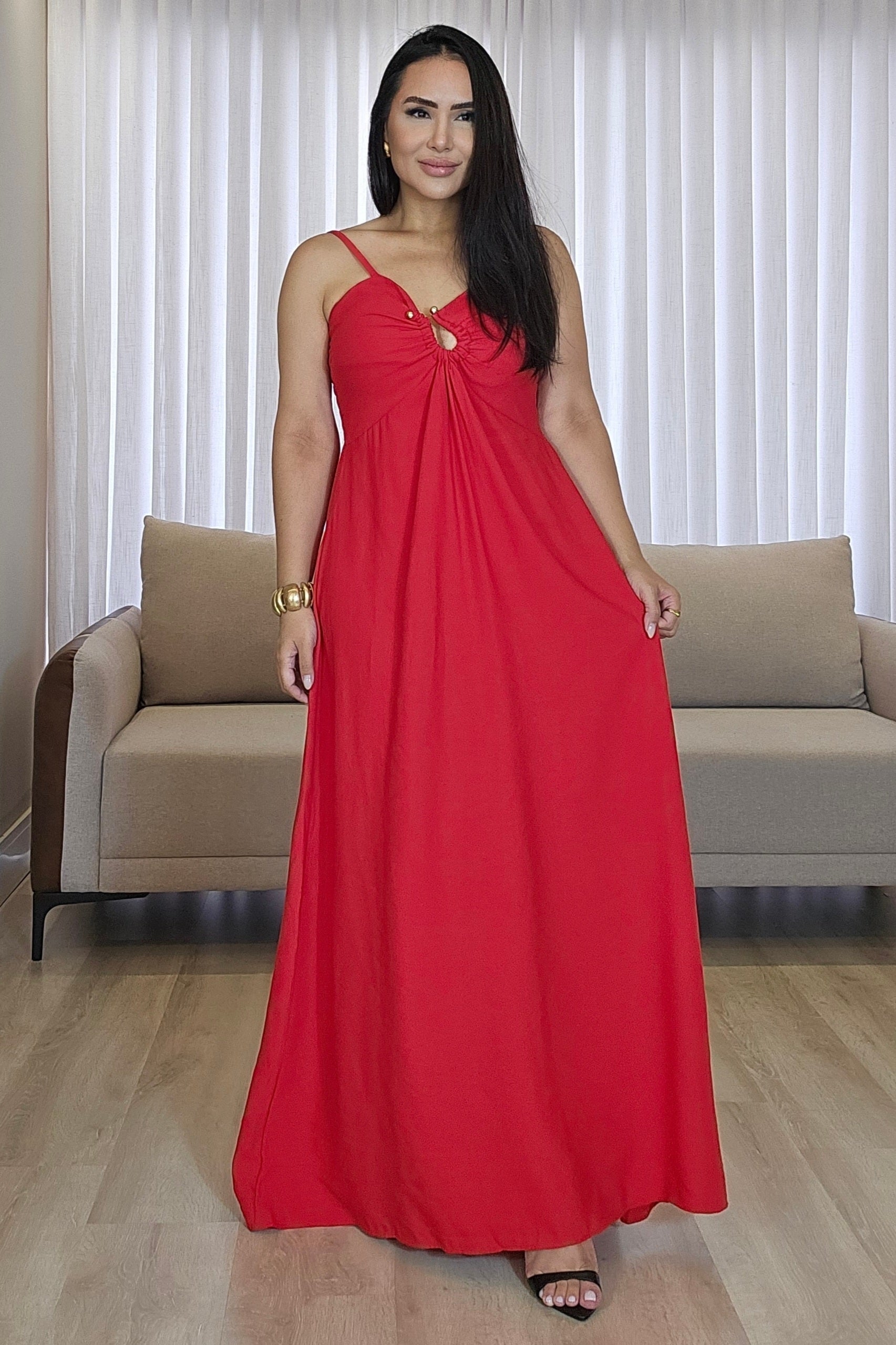 Vestido vermelho Deslumbrante