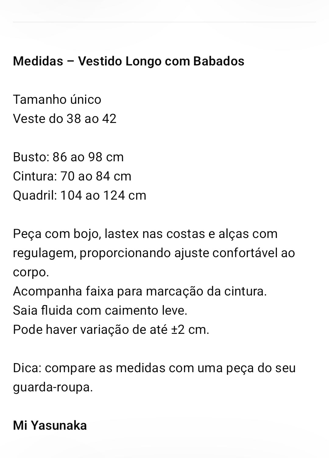Vestido longo Fabiana