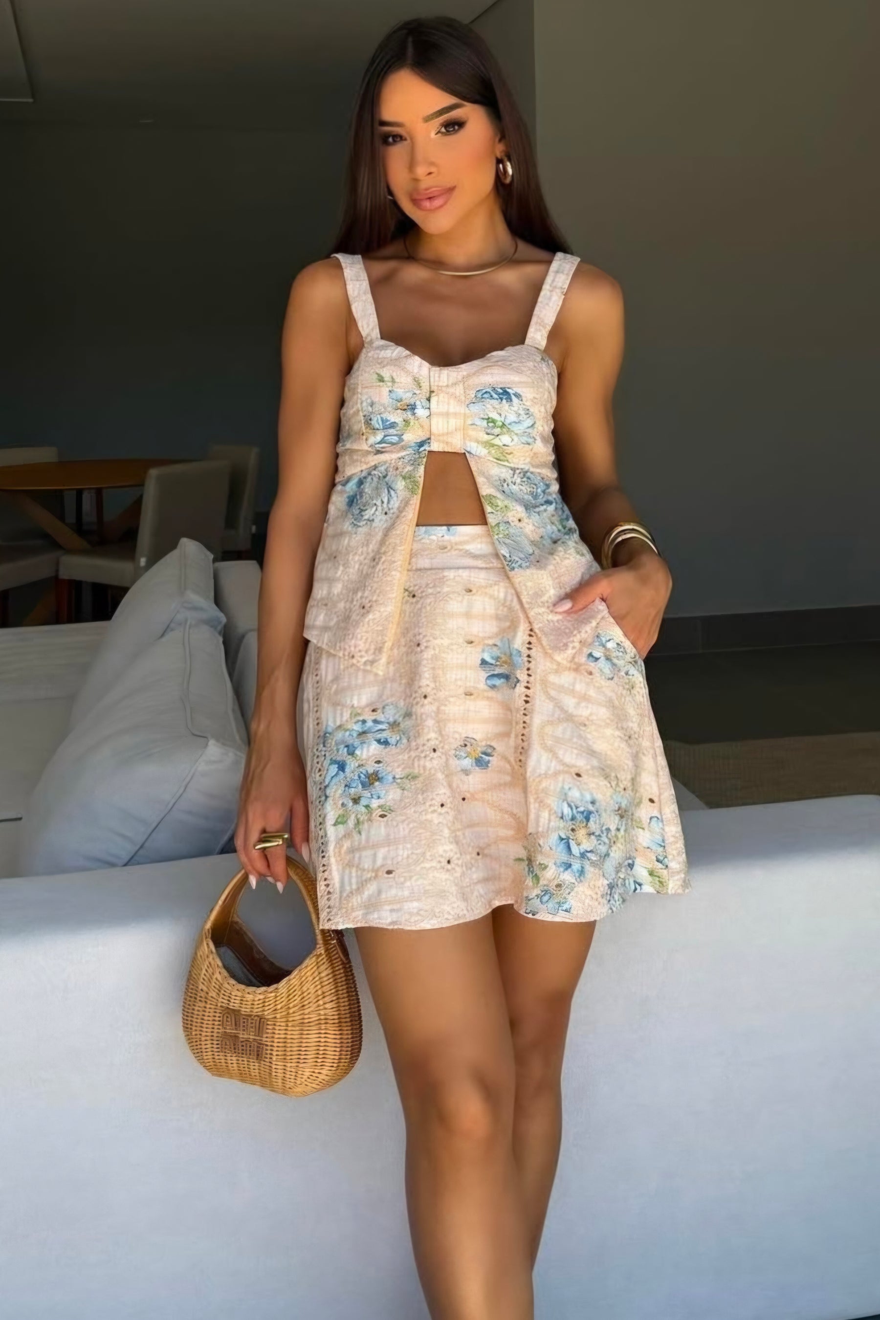 Conjunto Bordado feminino em 4 cores