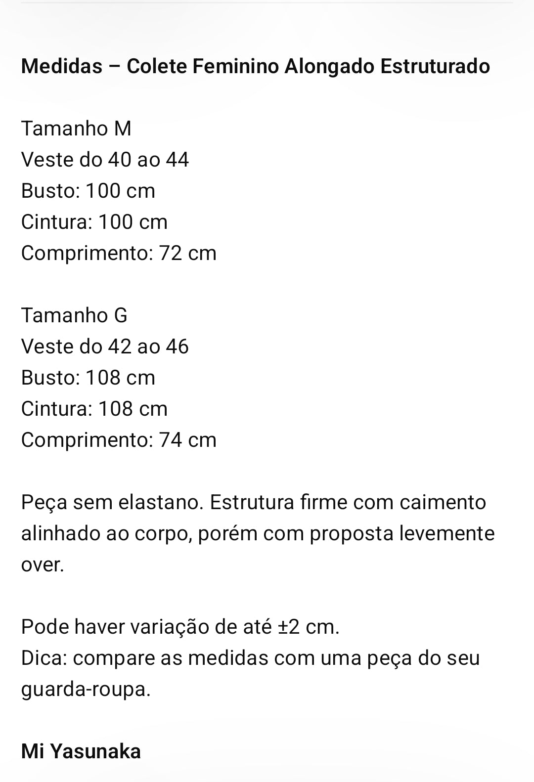 Blusa colete Samantha - em cores