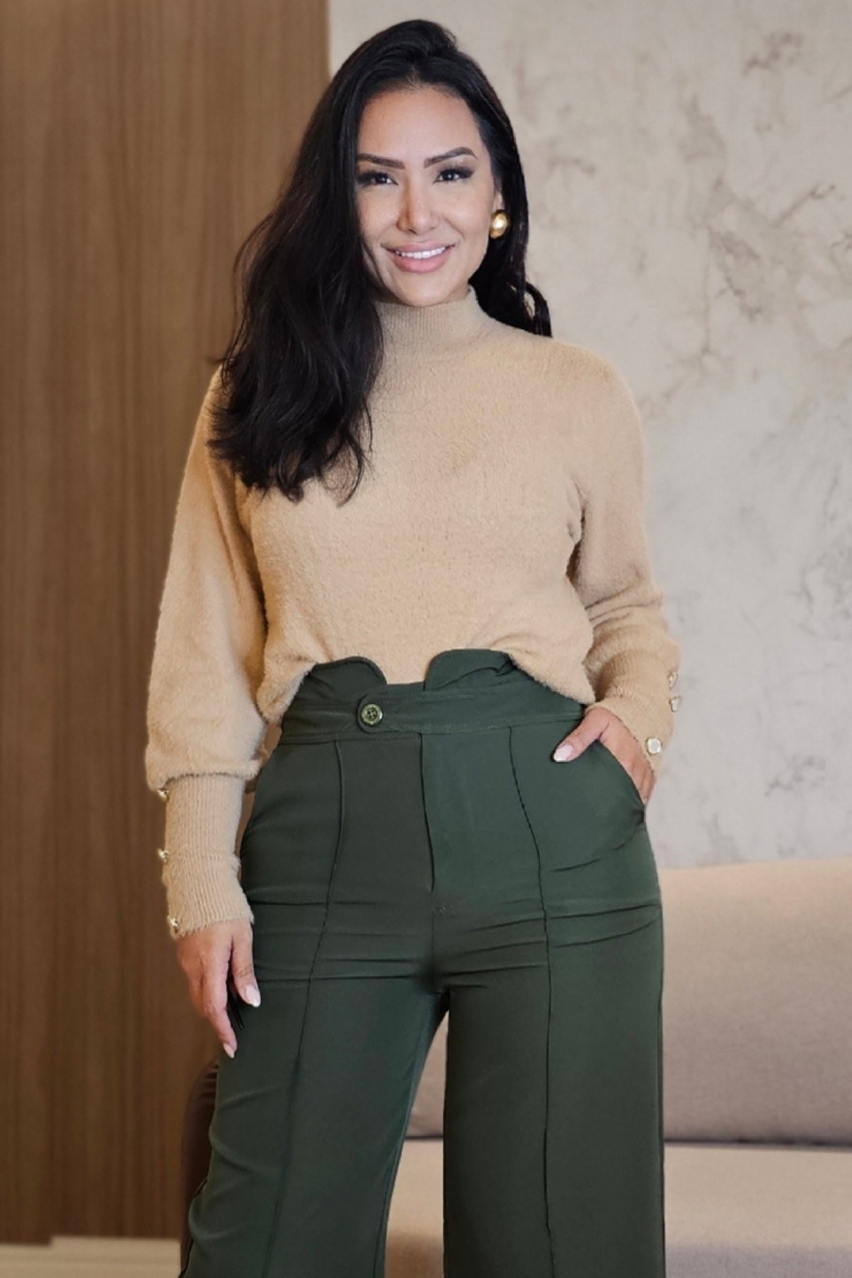 Blusa Helena em Tricot Peluciado premium - em cores