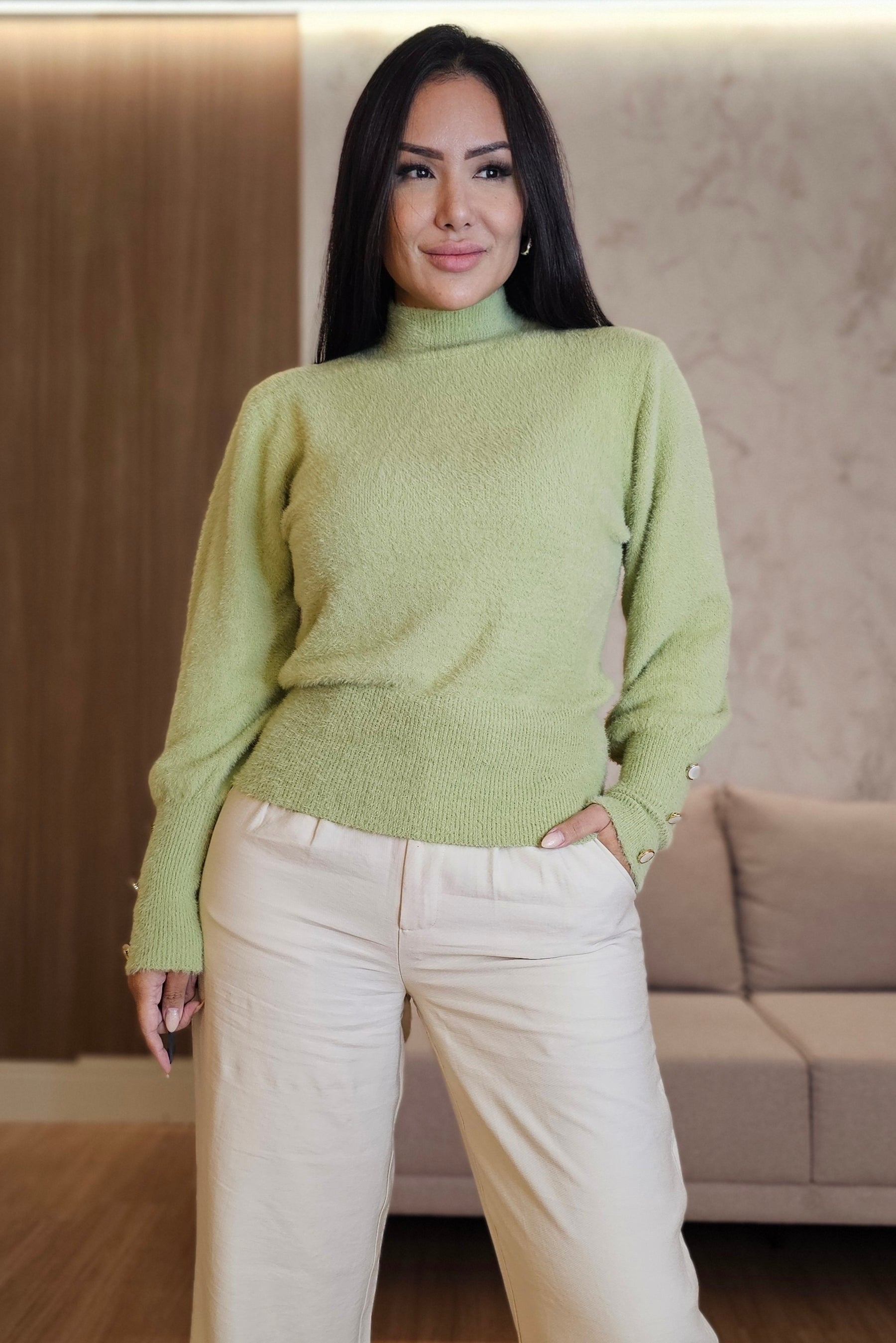 Blusa Helena em Tricot Peluciado premium - em cores