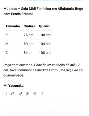 Saia em Alfaiataria com Fenda Frontal