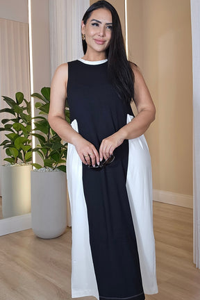 Vestido midi Olinda em algodão Premium