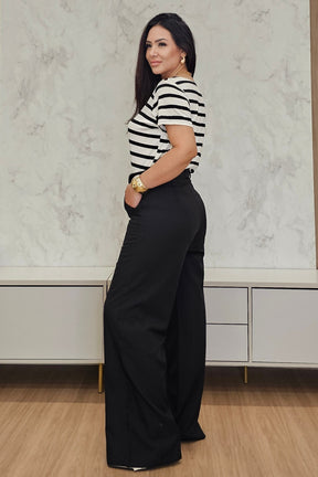 Calça Pantalona Feminina em Alfaiataria