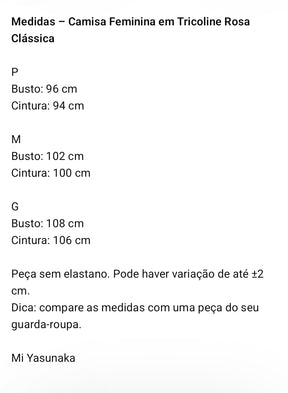 Camisa Rosa Clássica Lilian