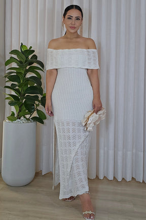 Vestido Melissa em Tricô Premium Off-White