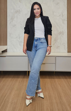 Blazer Feminino Preto de Alfaiataria Forrado – Modelagem Elegante e Atemporal