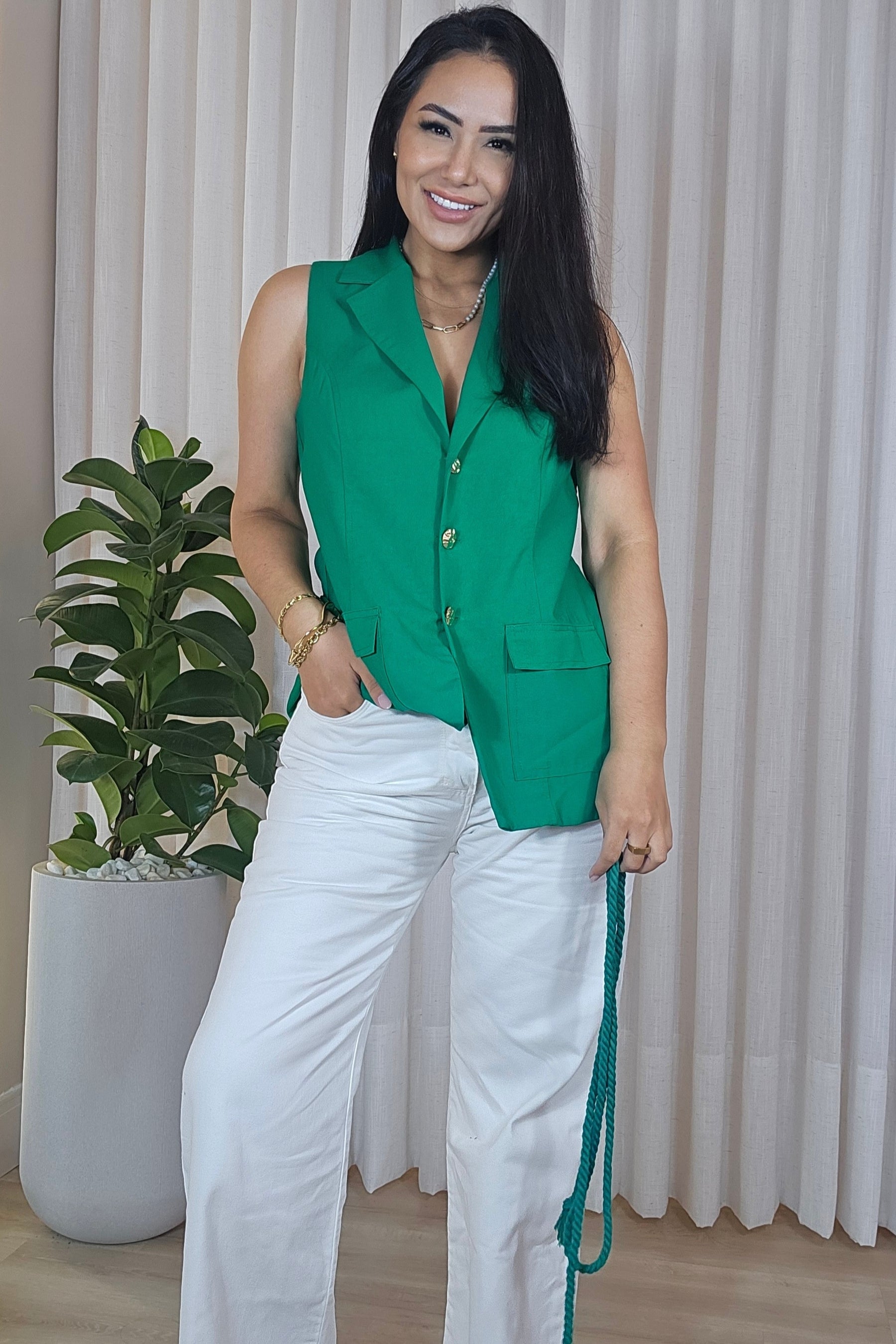 Blusa colete Samantha - em cores