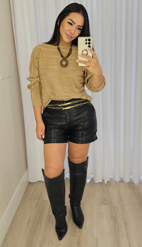 Blusa Feminina Tricot com Lurex – Tamanho Único, Caimento Soltinho e Elegante