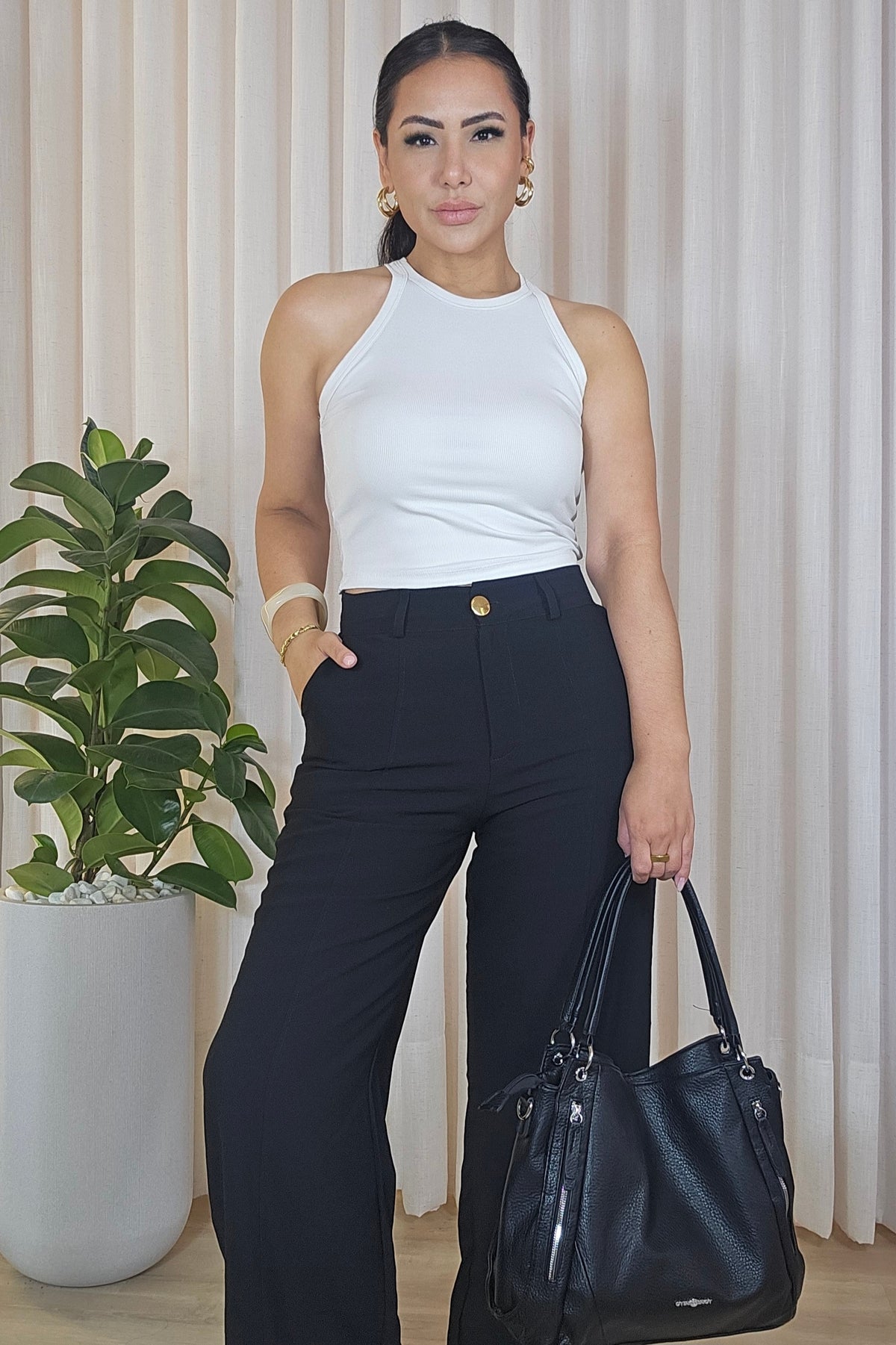 Calça Pantalona Feminina em alfaiataria