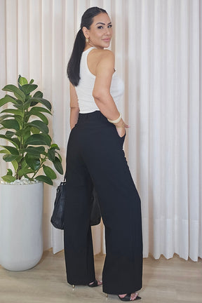 Calça Pantalona Feminina em alfaiataria