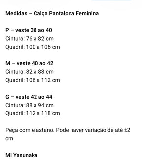 Calça Pantalona Feminina de Alfaiataria