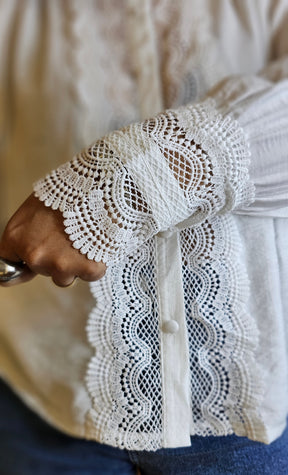 Camisa Branca Feminina com Renda – Sofisticação atemporal com acabamento impecável