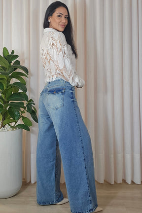 Camisa Íris em Renda Guipir - em cores
