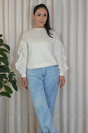 Blusa Manga Longa com Babados Sofia - em cores