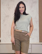 Blusa feminina com Detalhe nos Ombros na Cor Verde Pistache - Ana Paula