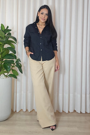 Calça Pantalona Natasha em Alfaiataria - em cores