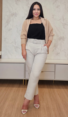 Cardigan Feminino Tricot nude – Modelagem Versátil com capuz