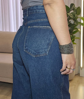 Calça Jeans Wide Leg Feminina 100% Algodão