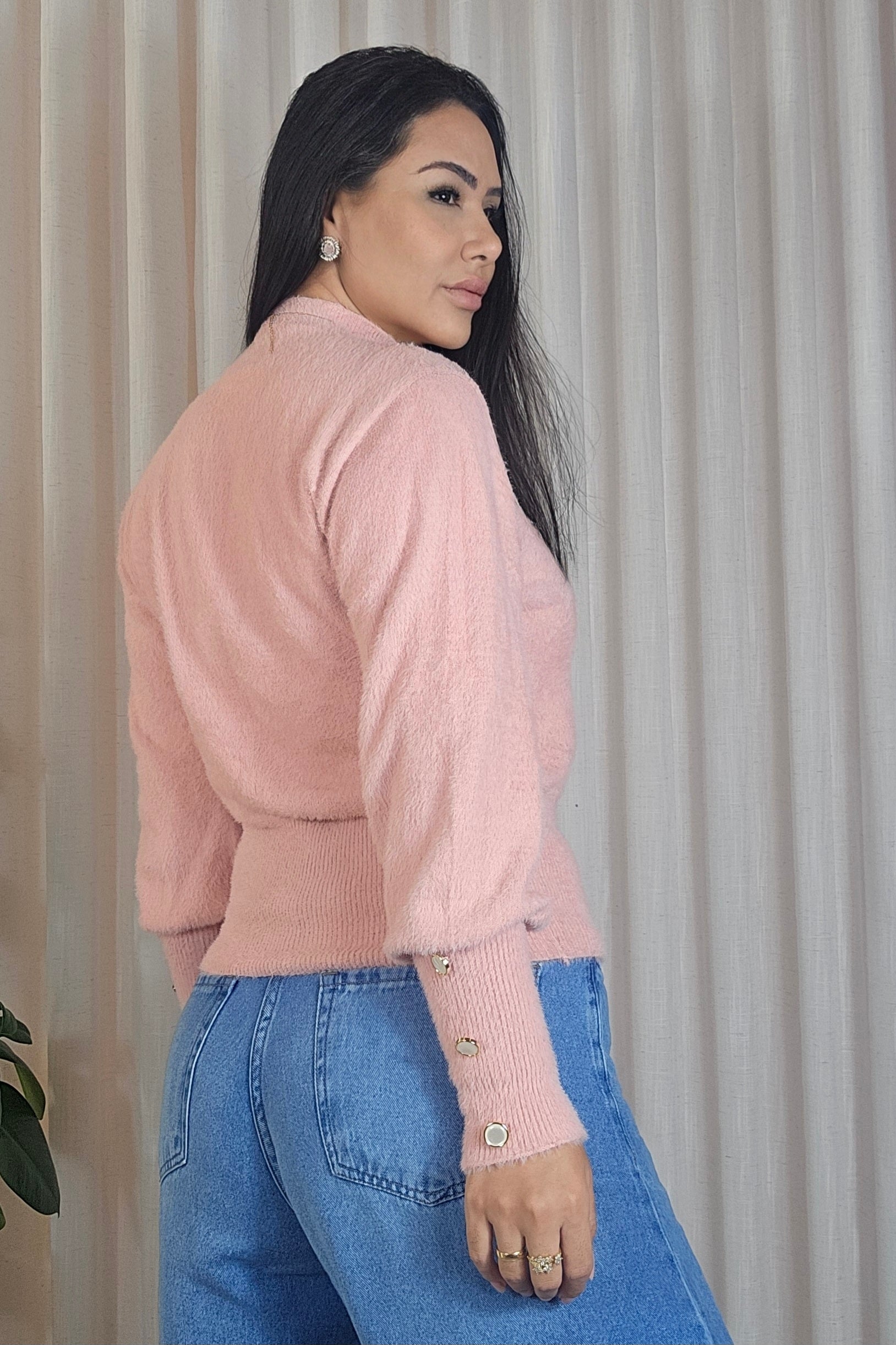 Blusa Helena em Tricot Peluciado premium - em cores
