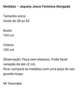 Jaqueta Jeans Giovanna - 100% algodão