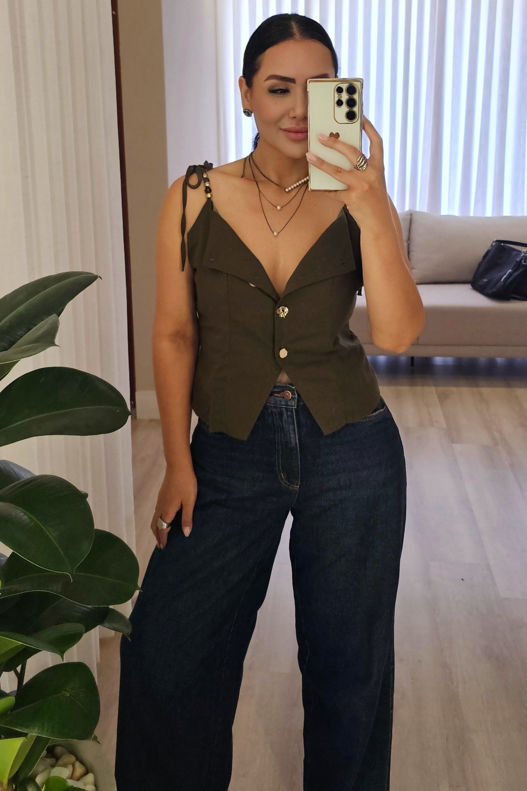 Blusa Giovanna em linho com algodão - em cores
