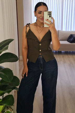 Blusa Giovanna em linho com algodão - em cores