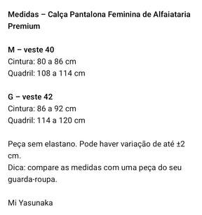 Calça Pantalona Feminina em alfaiataria
